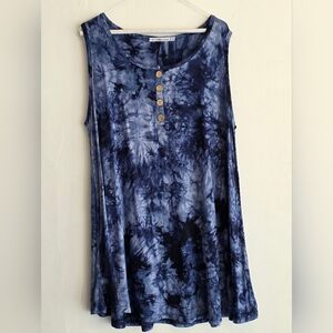 Blue Tie-Dye Sleeveless Top-NWOT
